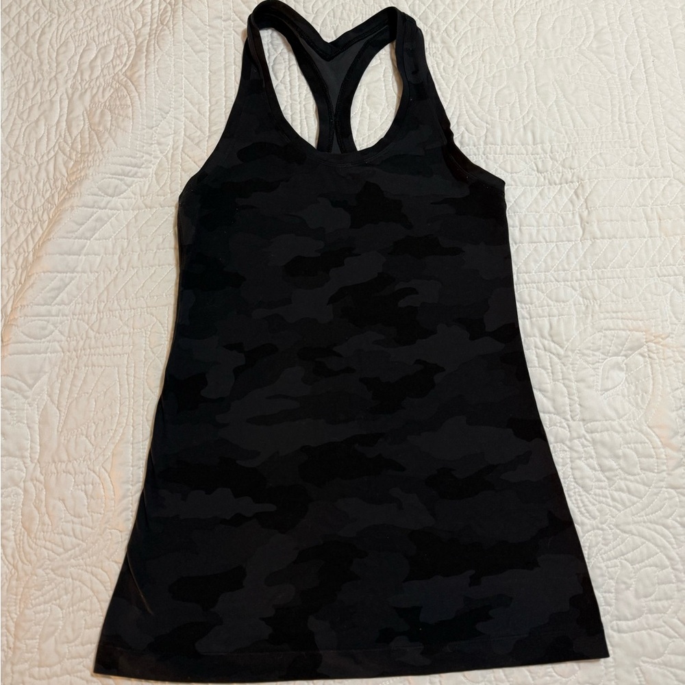 Lululemon Black Camouflage Tank Top
